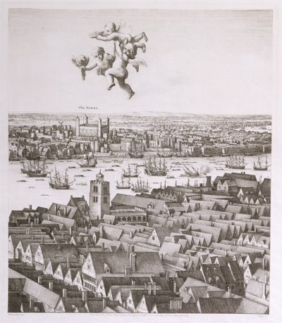 ロンドンの眺め、1647年発行（ファクシミリコピー）（詳細） 作： Wenceslaus Hollar