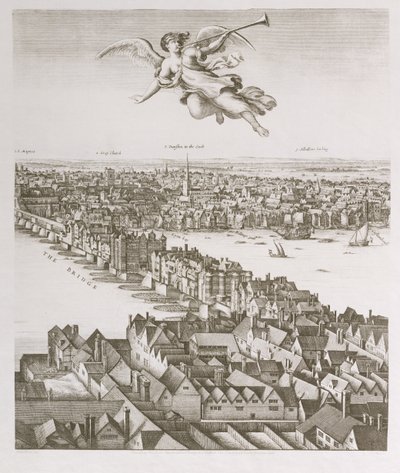 ロンドンの眺め、1647年発行（ファクシミリコピー）（詳細） 作： Wenceslaus Hollar