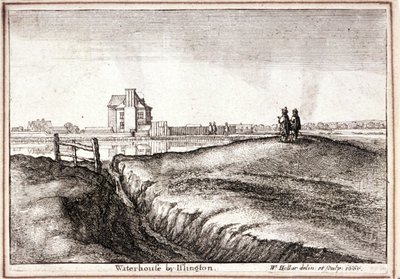 ニュー リバー ヘッド周辺の眺め、フィンズベリー、ロンドン、1665 年 作： Wenceslaus Hollar
