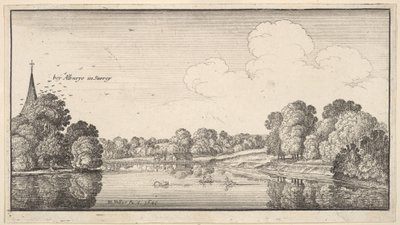 オルベリー、サリー、1645年近くの田園地帯の景色。 作： Wenceslaus Hollar