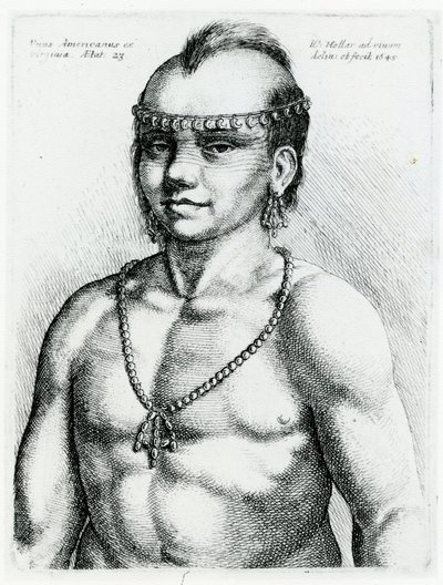 バージニアインディアン、1645 作： Wenceslaus Hollar