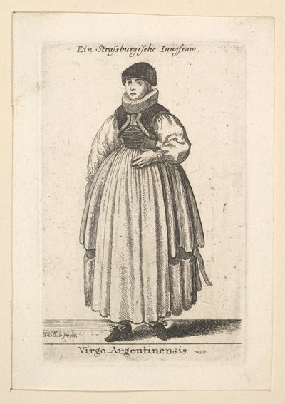 ヴィルゴ・アルヘンティネンシスストラスブールの未婚女性、1625-77年。 作： Wenceslaus Hollar