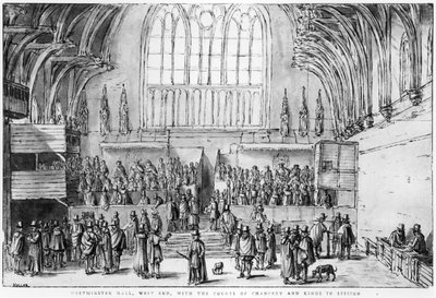 ウェストエンド、ウェストエンド、ホールと王立裁判所のセッション中 作： Wenceslaus Hollar