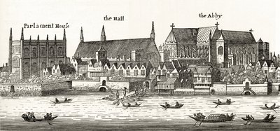 リチャード・ロバート牧師による「ロンドンの写真：ペンと鉛筆で描かれた」からの1647年のウェストミンスター、1890年公開 作： Wenceslaus Hollar