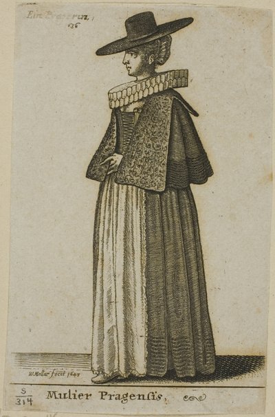 プラハ出身の女性 作： Wenceslaus Hollar
