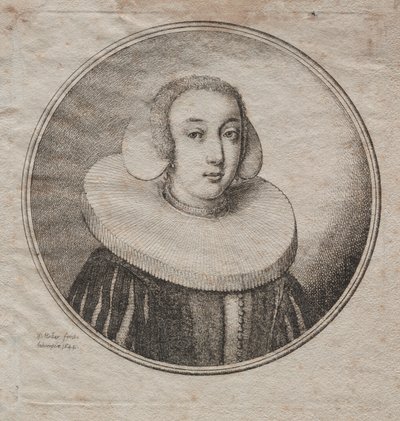 石臼のラフを持つ女性 作： Wenceslaus Hollar