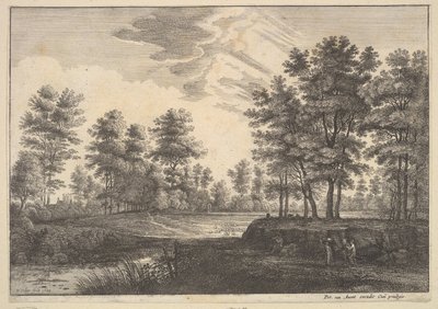 森の風景、1644年。 作： Wenceslaus Hollar