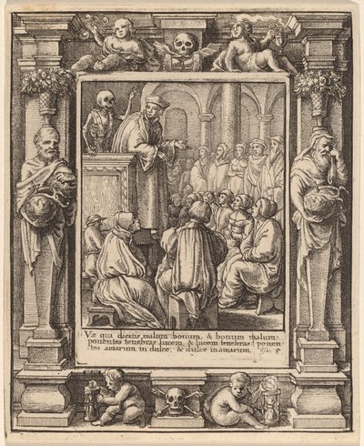 説教者 作： Wenceslaus Hollar after Hans Holbein the Younger after Abraham van Diepenbeeck