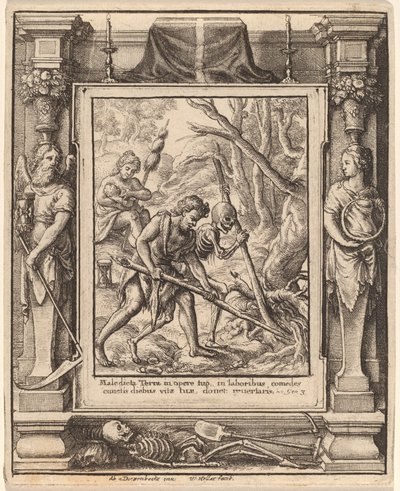 アダムが掘り下げたとき 作： Wenceslaus Hollar after Hans Holbein the Younger after Abraham van Diepenbeeck