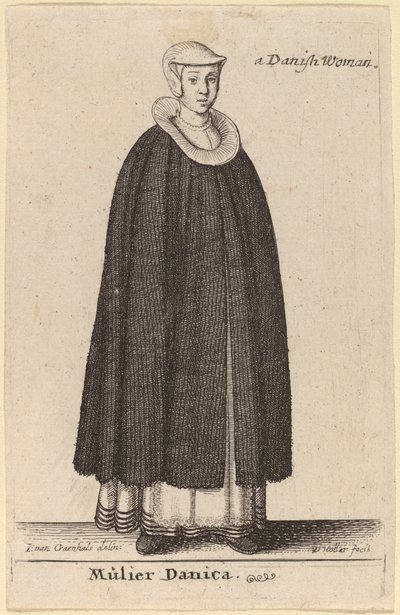 デンマーク人女性 作： Wenceslaus Hollar after Hendrik J. van Craenhals