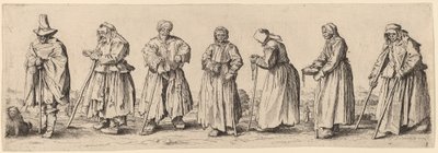 男と女の物乞い 作： Wenceslaus Hollar after Jacques Callot
