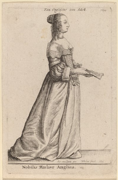 高貴な英国人女性 作： Wenceslaus Hollar after Sir Anthony van Dyck