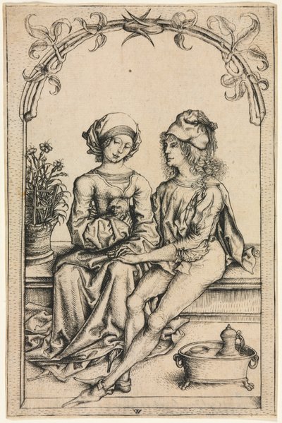 ハウスブック・マスターの後の恋人たち」1490年頃 作： Wenzel von Olmütz