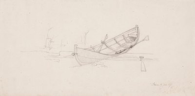 丸太に曳かれた手漕ぎボート（マイーにて 作： Werner Holmberg