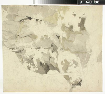 森の回廊、切り立った岩壁、木々 作： Werner Holmberg