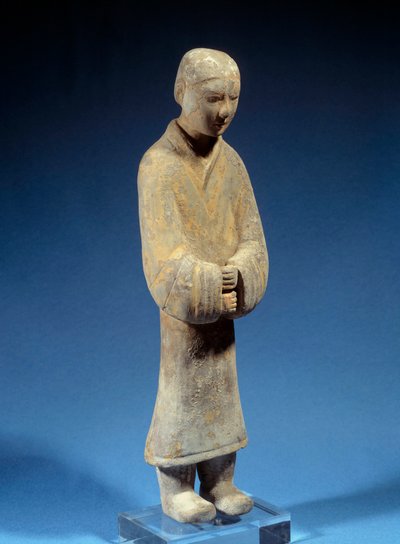 中国美術。漢時代の埋葬用テラコッタ（アンティキテ）。パリ、セルヌスキ美術館（Musee Cernuschi 作： Western Han Dynasty Chinese School