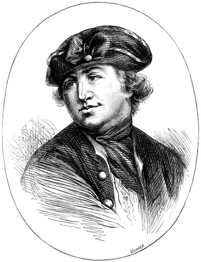 1776年、c1880の版画からのアメリカ海軍司令官、ロバートホプキンス提督 作： Whymper