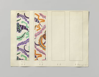 側面にプリントが施されたスチール、デザイン Blumenhorn 作： Wiener Werkstätte