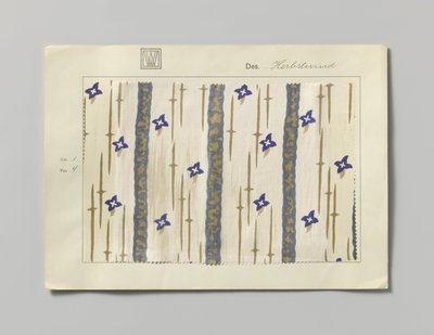 側面が印刷されたサンプル、デザイン Herbstwind 作： Wiener Werkstätte