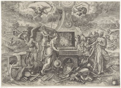 平和の力、1577 Die Cracht des Peys (オブジェクトのタイトル) オランダにおける新たな平和の時代の寓話 (シリーズ タイトル) 作： Wierix