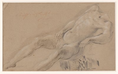 頭のない横たわる男性の裸体の研究 作： Wijbrant Oosterdijk