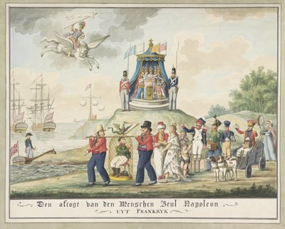ナポレオンのエルバ島への亡命、1814 年 メンシェン処刑人ナポレオンのフランスからの撤退 (オブジェクトのタイトル) 作： Wijnand Esser (attributed to)