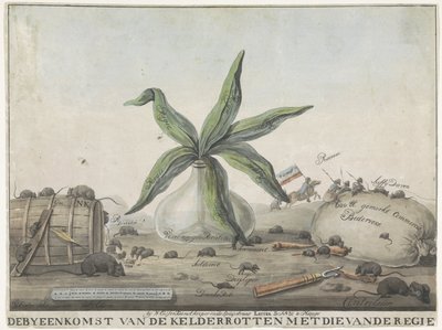フランスの税関に関する漫画、1813-1814 ケルダーロッテンとレジエの会合 (オブジェクトのタイトル) 作： Wijnand Esser