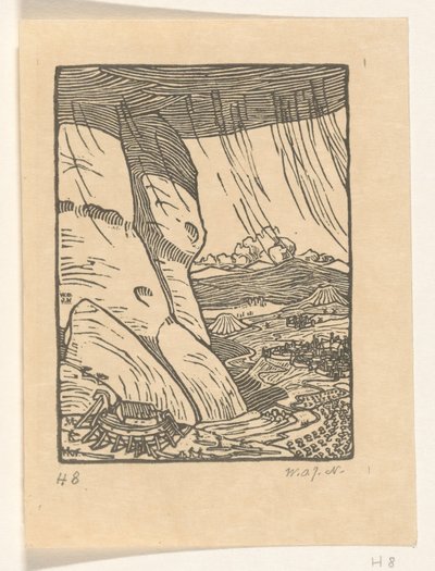ノアの方舟の建設 箱舟の建造 (原題) 作： Wijnand Otto Jan Nieuwenkamp (signed by artist)