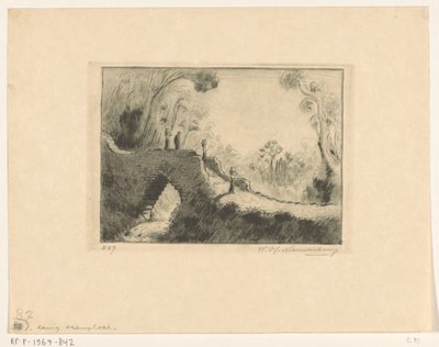 バリ島マルガの橋 小さな橋 (原題) 作： Wijnand Otto Jan Nieuwenkamp (signed by artist)