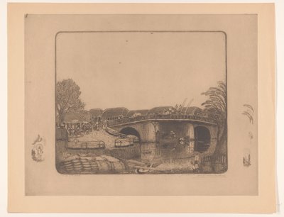 バタビアのブルグ Aan de Kali Besar te Batavia (原題) 作： Wijnand Otto Jan Nieuwenkamp (signed by artist)