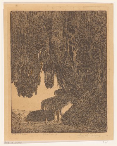 ジャワ島のスマラン近くにあるチャペル 中国の礼拝所（原題） 作： Wijnand Otto Jan Nieuwenkamp (signed by artist)