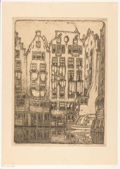 アムステルダムの Sint-Olofssteeg の運河の家 アムステルダム（原題） 作： Wijnand Otto Jan Nieuwenkamp (signed by artist)