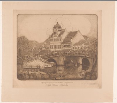 Firma Sluyters & Co. のオフィスビル。 Kali Besar Batavia (オブジェクトの元のタイトル) 作： Wijnand Otto Jan Nieuwenkamp (signed by artist)
