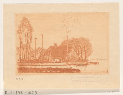 Oude Weteringの水辺の家 The Old Wetering (原題) 作： Wijnand Otto Jan Nieuwenkamp (signed by artist)