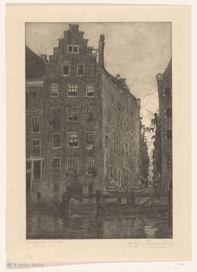 アムステルダムのダムラックの家 ダムラックにて（原題） 作： Wijnand Otto Jan Nieuwenkamp (signed by artist)