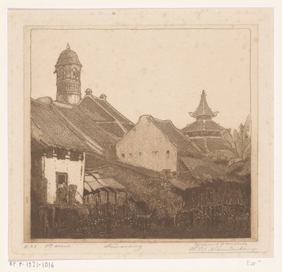 スマランの水上住宅 イン・スマラン（原題） 作： Wijnand Otto Jan Nieuwenkamp (signed by artist)