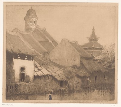 スマランの水上住宅 カンポンで、スマラン（原題） 作： Wijnand Otto Jan Nieuwenkamp (signed by artist)