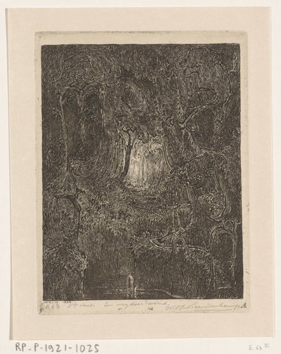 ジャワのジャングル 森の中の道 (原題) 作： Wijnand Otto Jan Nieuwenkamp (signed by artist)