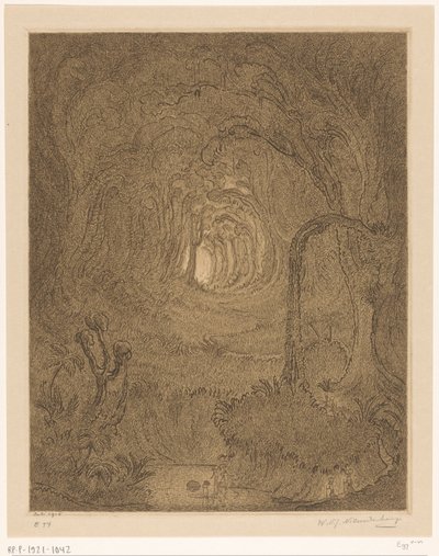ジャワのジャングル ジャングルの中で (原題) 作： Wijnand Otto Jan Nieuwenkamp (signed by artist)