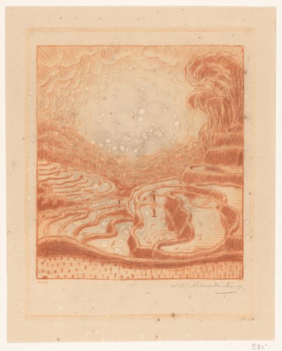 バリ島の田んぼ 田んぼ（原題） 作： Wijnand Otto Jan Nieuwenkamp (signed by artist)