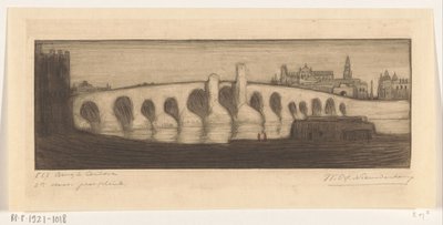 コルドバのグアダルキビルに架かるロメイセの橋 Brug te Cordova (原題) 作： Wijnand Otto Jan Nieuwenkamp (signed by artist)