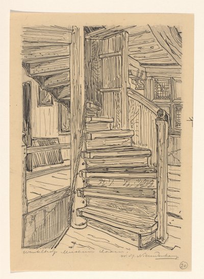ホールンのウェストフリース博物館の螺旋階段 作： Wijnand Otto Jan Nieuwenkamp (signed by artist)