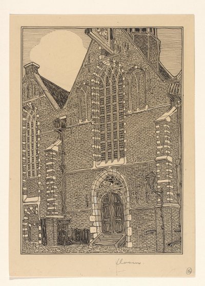 ホールンのノールダーケルクの西側ファサード 作： Wijnand Otto Jan Nieuwenkamp (signed by artist)