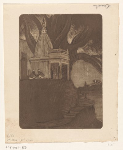 夜のベナレスの神殿 日没、ベナレス (原題) 作： Wijnand Otto Jan Nieuwenkamp