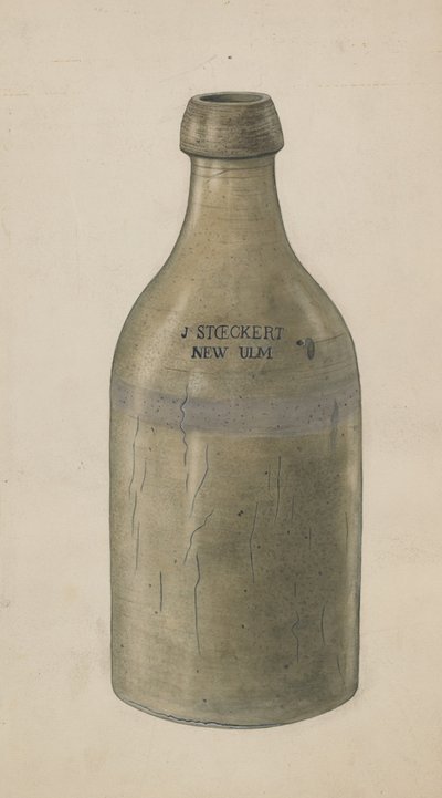 ストーンウェアのビール瓶、1938年頃。 作： Wilbur M Rice