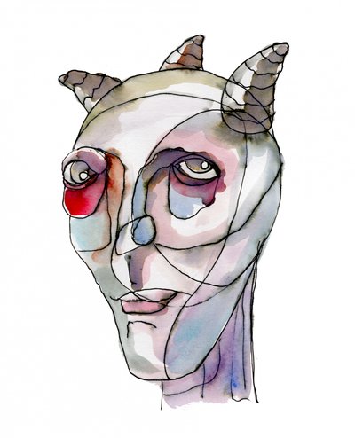 抽象的な角のある肖像画 作： Wildemar Doomgriever