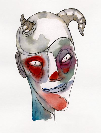 角のある、遊び心あふれる肖像画 作： Wildemar Doomgriever