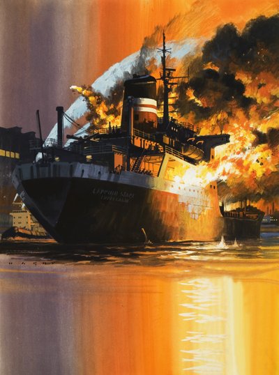 燃える船 作： ウィルフ (20 世紀) ハーディ