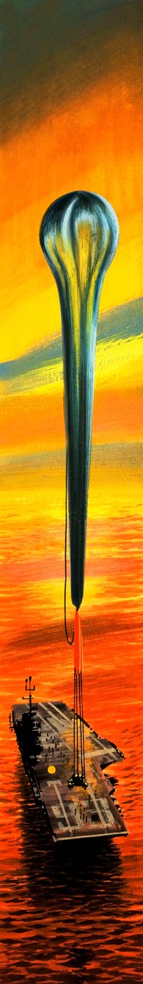 宇宙飛行士のための高高度試験（紙にグワッシュ） 作： ウィルフ (20 世紀) ハーディ