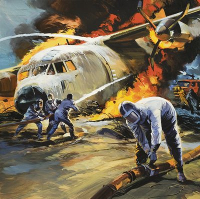 航空機事故後の消火活動 作： ウィルフ (20 世紀) ハーディ